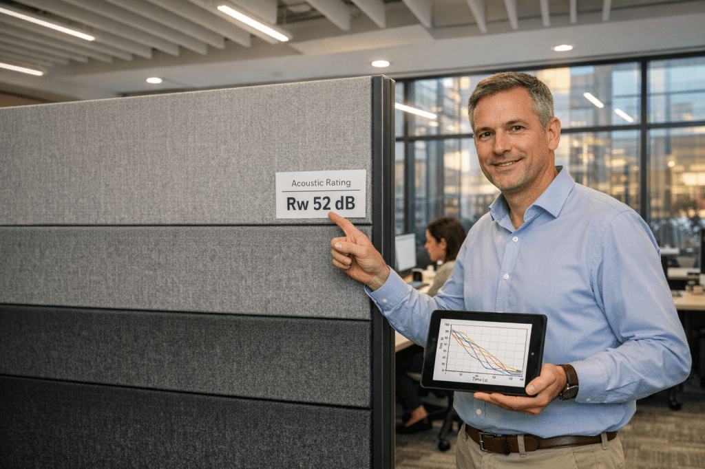 Hoe kies je de juiste akoestische scheidingswand op basis van geluidsreductie (Rw) en nagalmtijd in je&nbsp;ruimte?