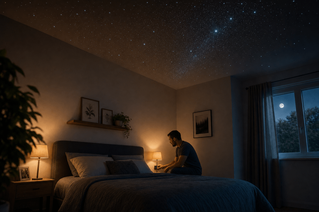 Hoe kies je de juiste lichtsterkte en projectiehoek voor een sterrenhemel plafond in de&nbsp;slaapkamer?